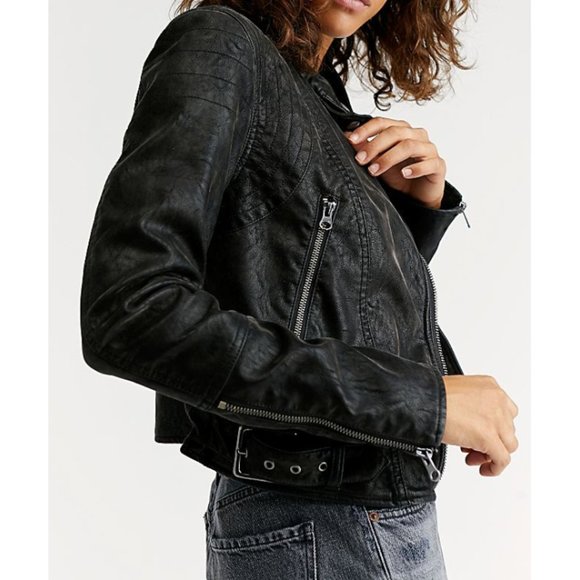 Free People Jackets & Blazers - FP Fenix Moto Jacket Vegan Leather Edgy Biker Coat